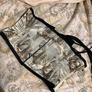 Waist cincher corset with skeletons, 24"